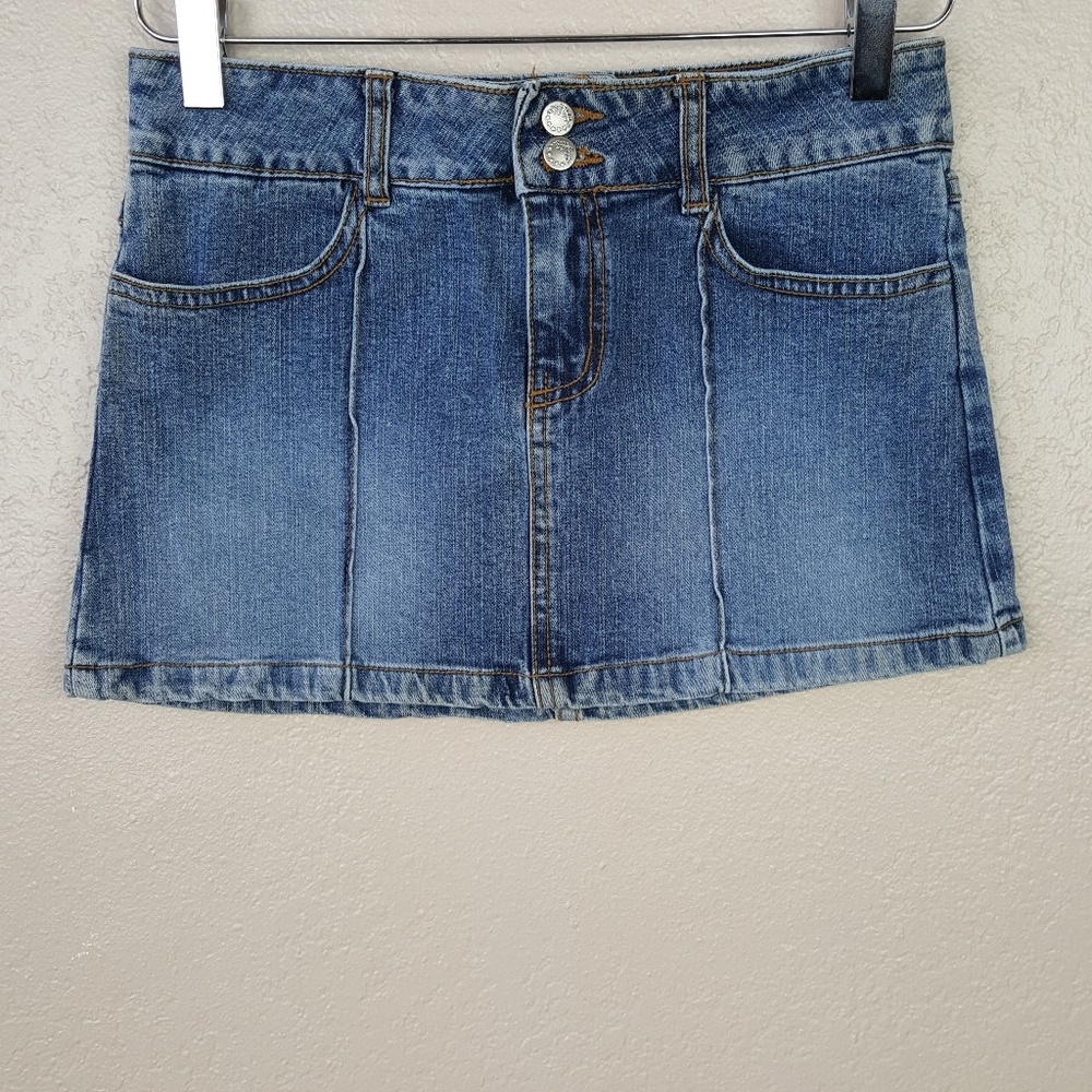 Y2K Ultra Mini Micro Denum Jean Skirt Made In USA Vintage Forever 21 S
